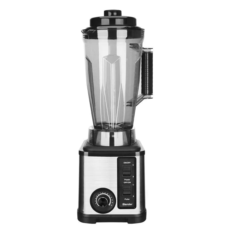 4L three-in-one grinding machine with juicer cup, minced meat cup, and grinding cup on a kitchen counter