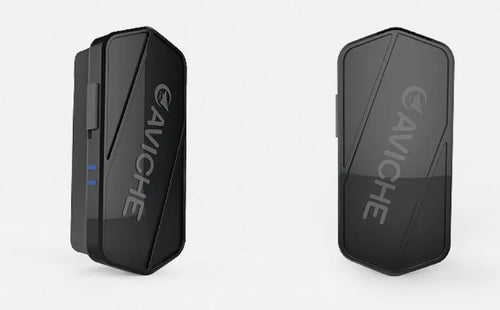 Black wearable air purifier necklace showing compact size and USB port for charging.