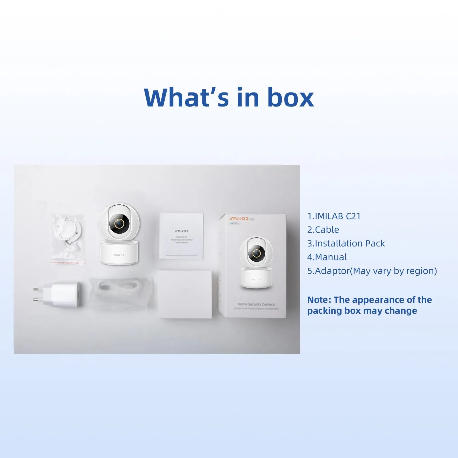IMILAB C21 white indoor WiFi surveillance camera with 360° view and night vision