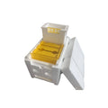 Three white EPS foam mini delivery boxes for beehive beekeeping tool set.