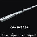 Four silvery ABS plastic rear wiper blade cover trims for a 2010 Hyundai car