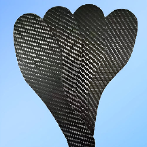 Black 3K carbon fibre running insoles showing full palm coverage and textured surface