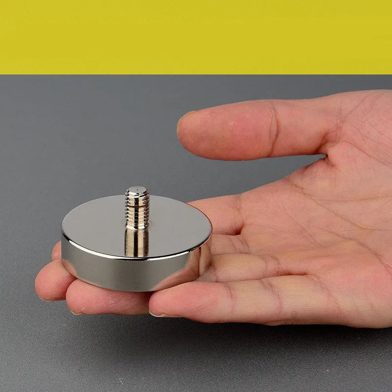 Round neodymium iron boron salvage magnet 60mm diameter 180kg pull with rope and ring