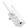 White KR43ED 300M WiFi signal repeater with ABS+PC housing, 10x9x7cm size, EU plug style