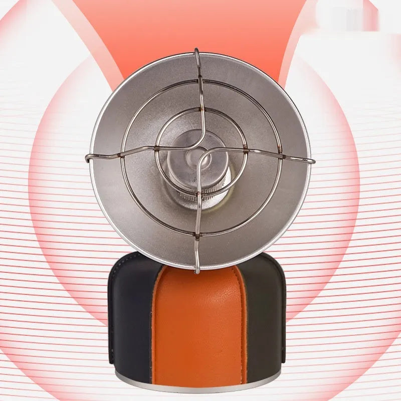 Black and orange portable camping heater stove with automatic ignition system