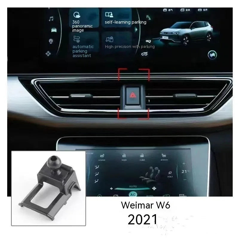 Goodway dashboard mobile phone holder with 360-degree rotating bracket and snap-on mounting base