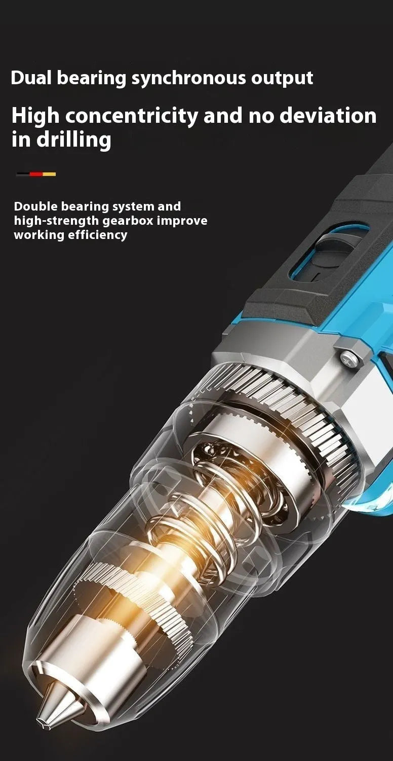 12V two-speed impact pistol drill electric screwdriver set in luxury packaging box