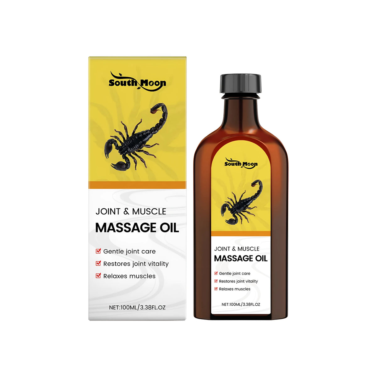 100ml bottle of joint muscle massage oil with coconut oil and turmeric extract