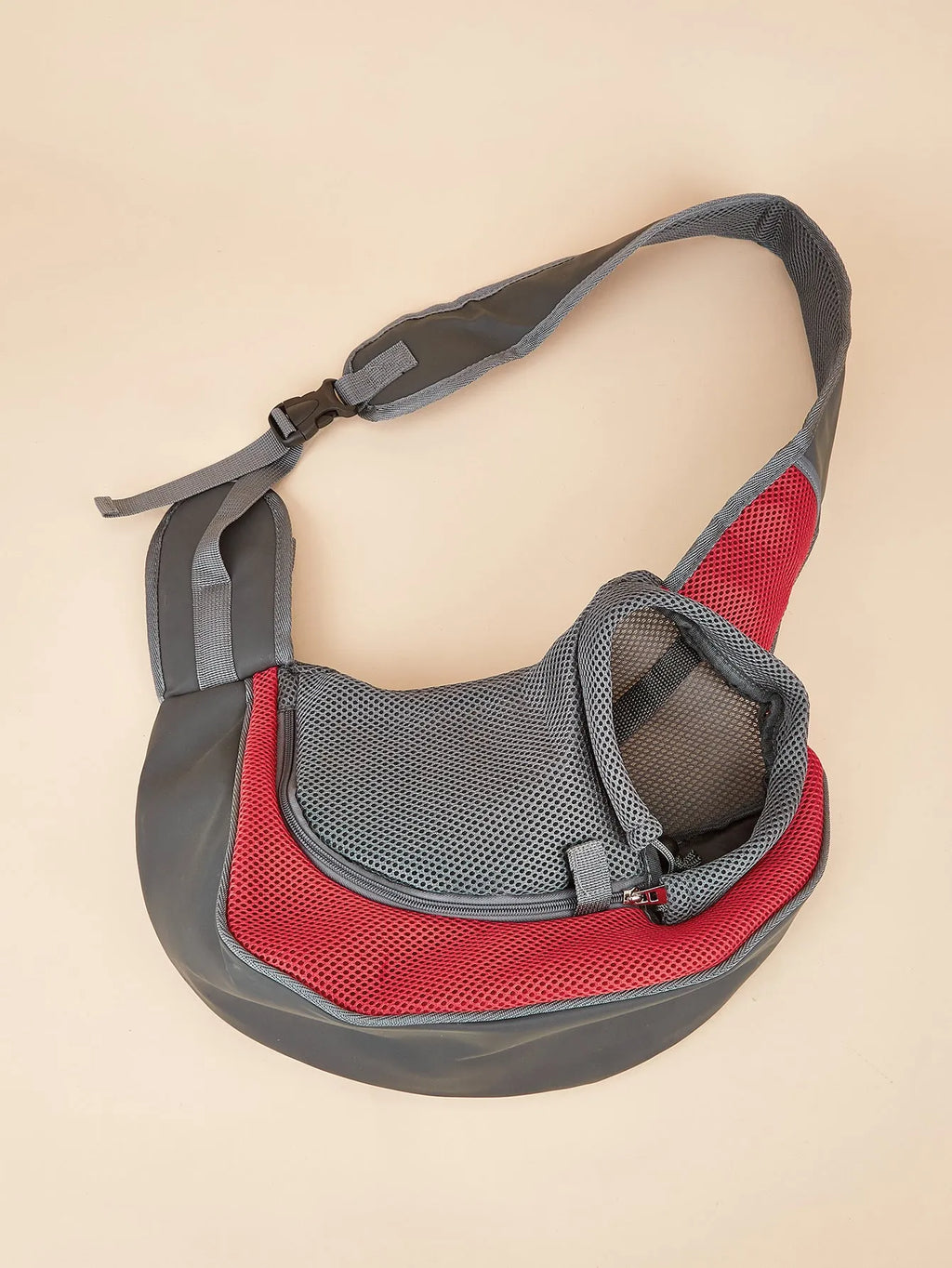 Soft polyester pet shoulder bag in solid colour with pet inside, available in small and large sizes