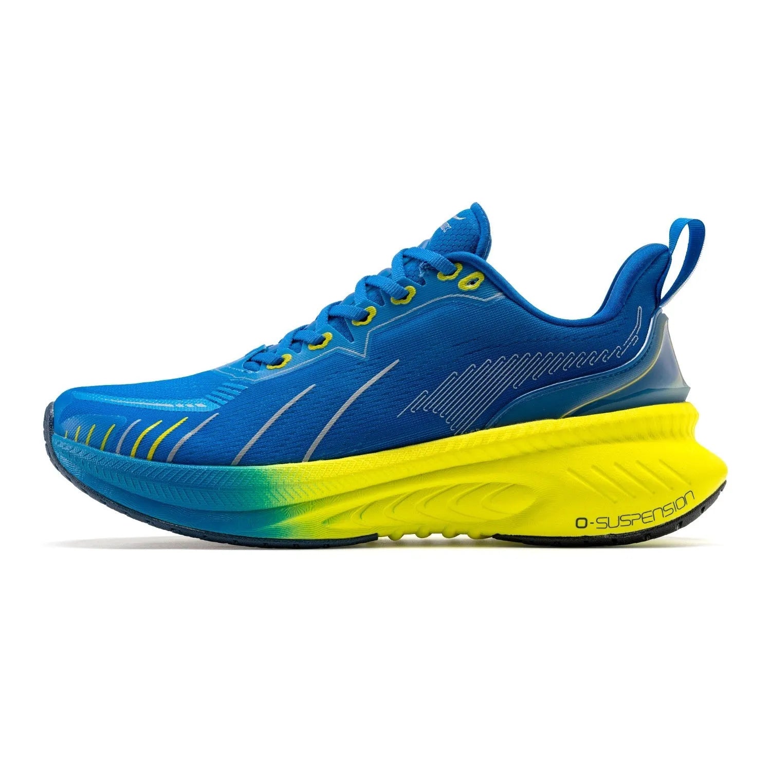 Low-top running sneaker in a selected colour, showing PU mesh upper and rubber sole with decorative embroidery or tassel.