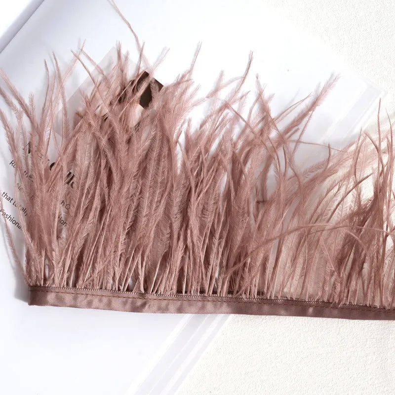 Decorative feather cloth strip DIY trim 10-15cm wide in multiple colours for clothing crafts