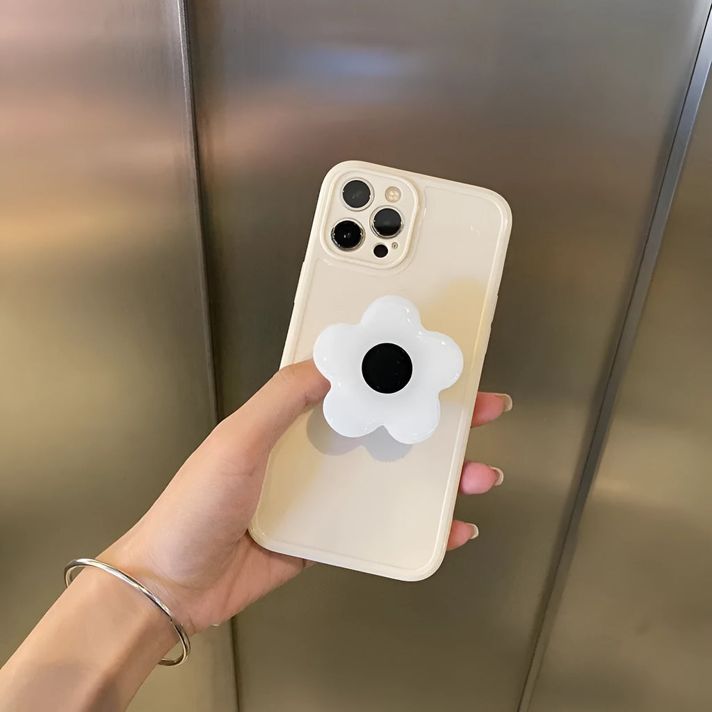 Cute flower phone case in pink or white for iPhone models including XR, XS, 11, 12 and 13