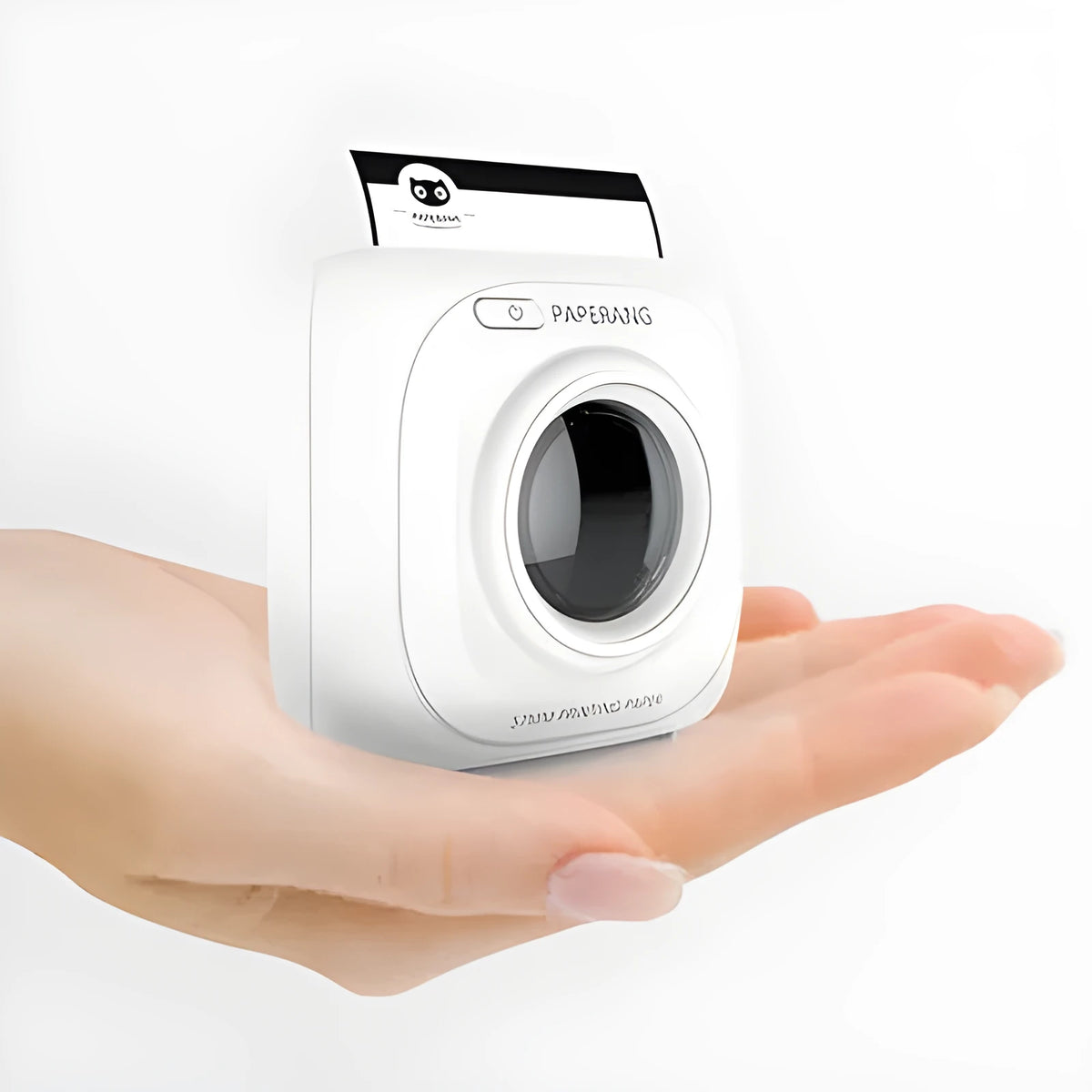Paperang mini thermal printer in white with Bluetooth connectivity and compact 83x83x45mm size