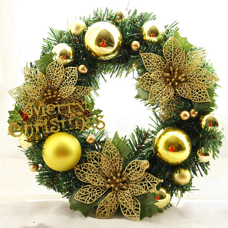 30cm plastic Christmas wreath in multicolour options for door or garden display