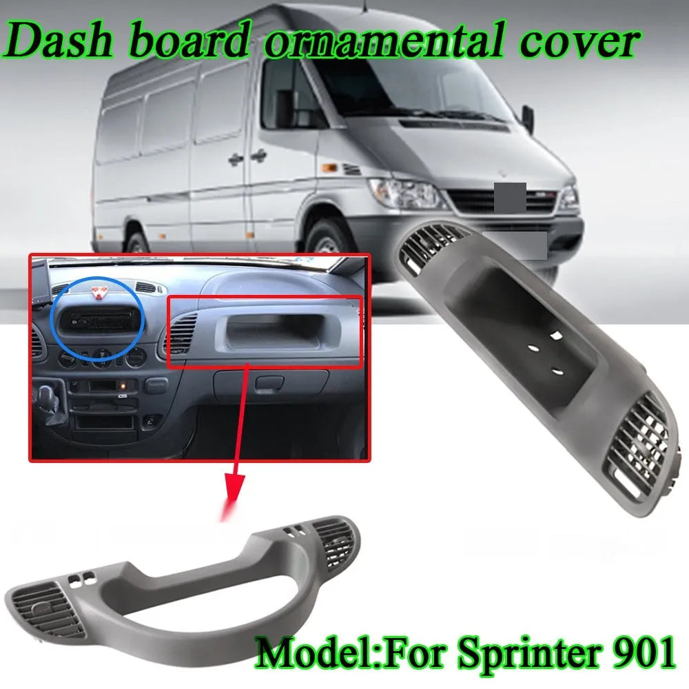 Black plastic dashboard ornamental plate for Mercedes-Benz Lingte 730x235x200 mm