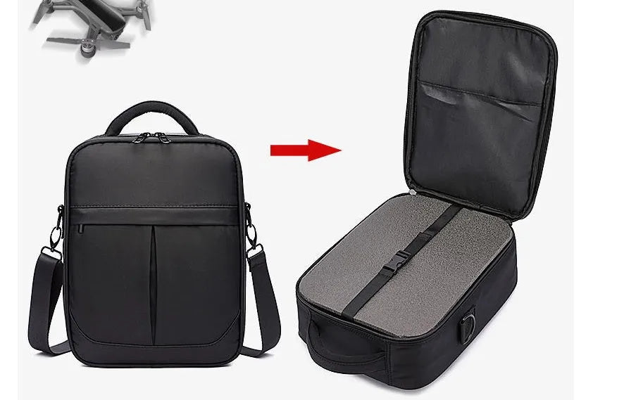 Black men's oxford fabric messenger bag showing its crossbody style and proportions.