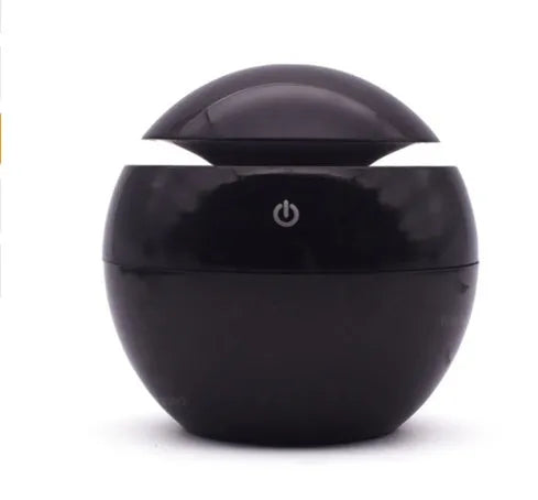 USB ultrasonic atomizer humidifier with colourful light, 130ml tank, 110x110x95mm size, available in Deep, Shallow, black, and white