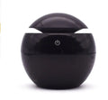 USB ultrasonic atomizer humidifier with colourful light, 130ml tank, 110x110x95mm size, available in Deep, Shallow, black, and white