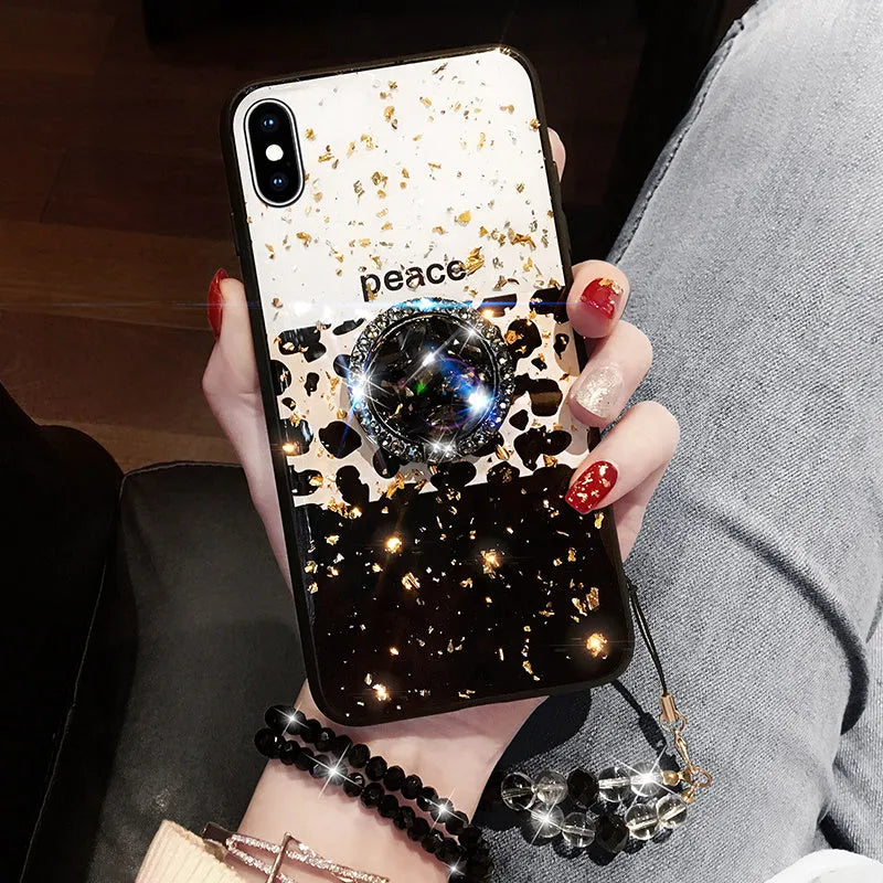 Leopard print TPU phone case back cover for iPhone and Samsung Galaxy models full colour design