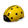 Adjustable children's bicycle safety helmet with ladybug design in bright colours for ages 3-8