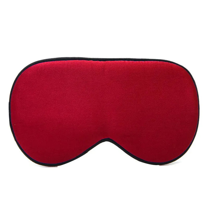 Double-sided mulberry silk eye mask in multiple colour options showing embroidered printed design
