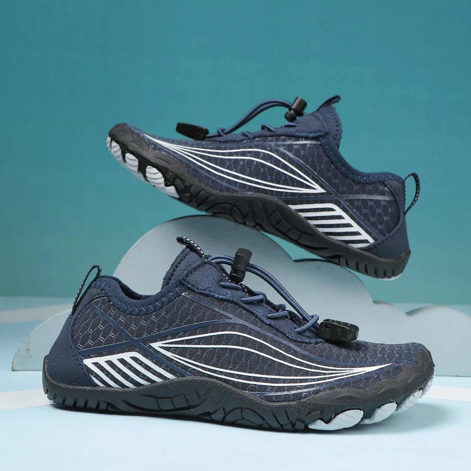 Children's quick-dry wading shoes with rubber sole and elastic band closure in multiple colours
