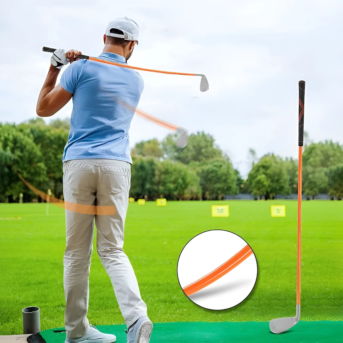 Golf iron swing trainer 38.5cm soft iron swing club in Black, Blue or Orange