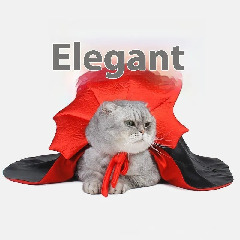 Black and Red Halloween costume for small cats and dogs made from polyester