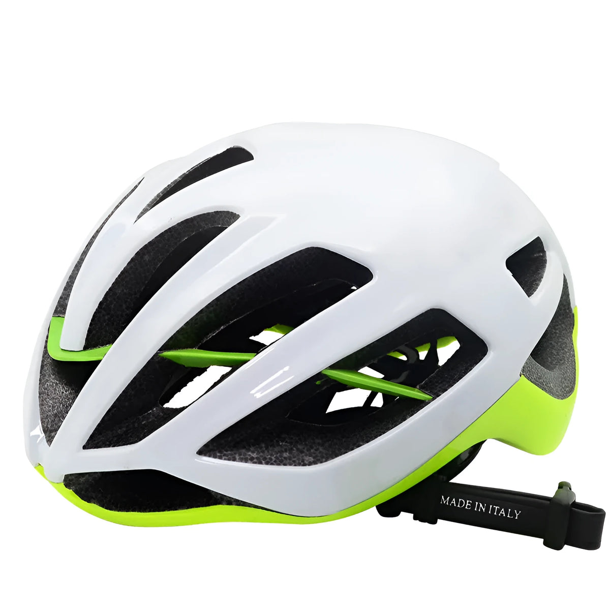 Split cycling helmet in white, blue, green, red or black, sizes L and M, EPS, for adult male mountain and road bike riders