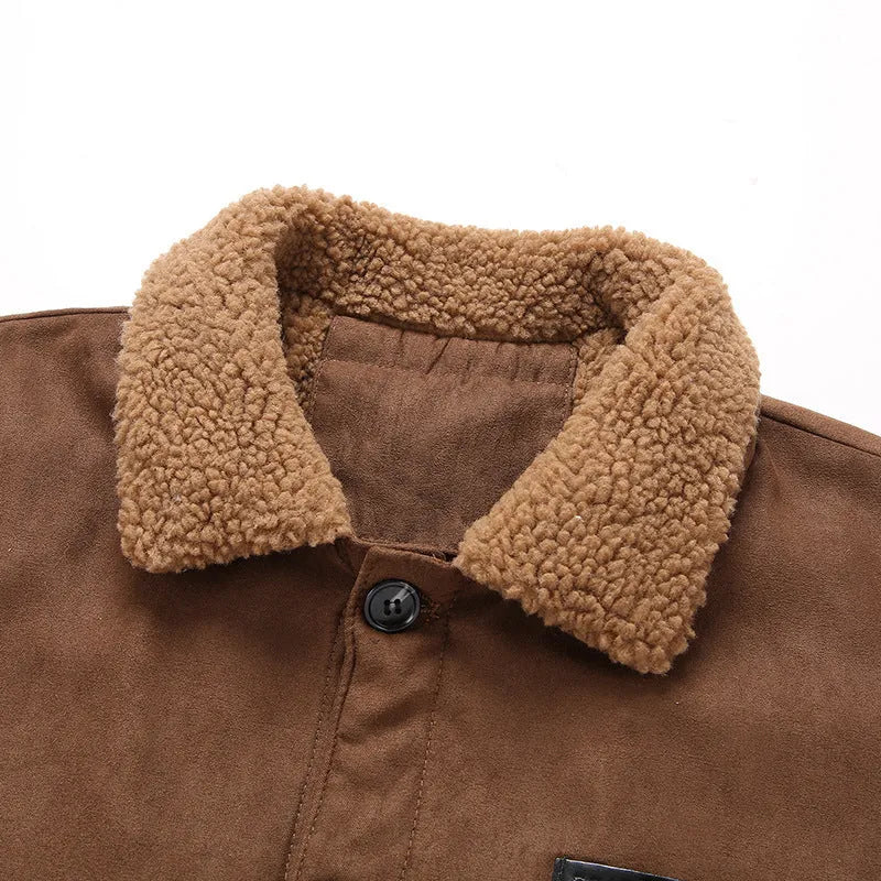 Men's cotton-padded winter jacket in black, brown, or dark gray, plus size M to 5XL, polyester casual coat