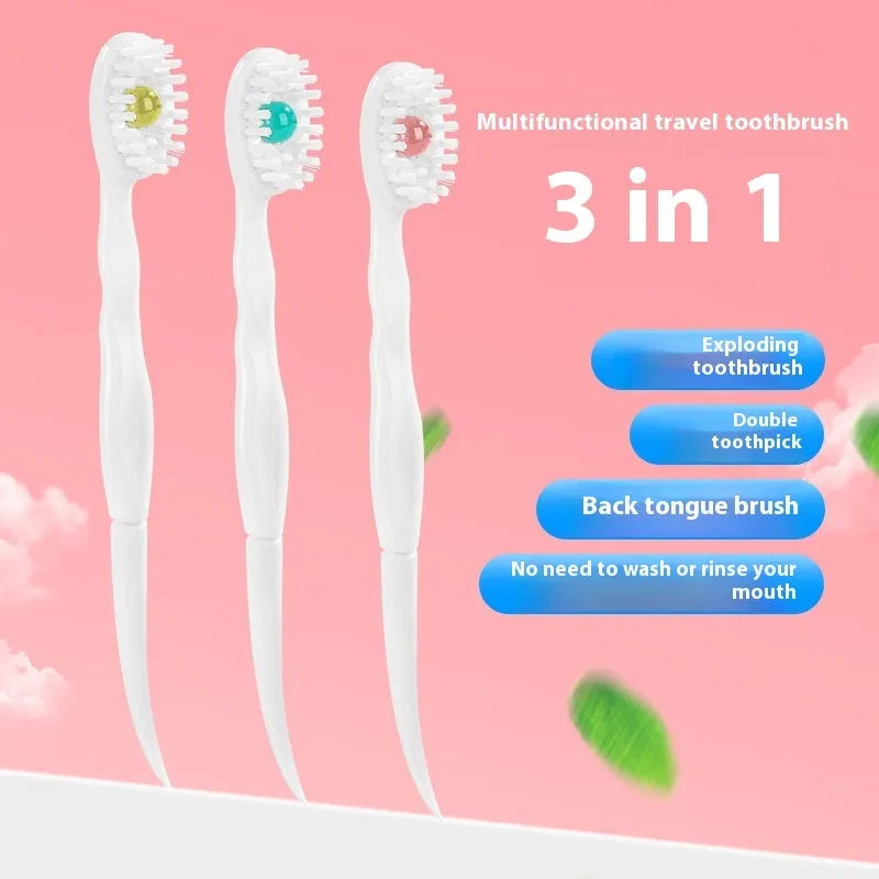 Boxed disposable bead toothbrush with mint peach plum green tea flavour options