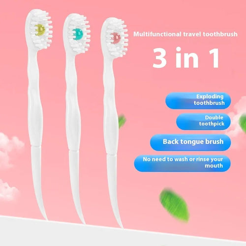 Boxed disposable bead toothbrush with mint peach plum green tea flavour options