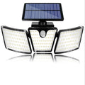 Solar light outdoor multi head human body induction garden light with ABS housing and IP65 waterproof rating
