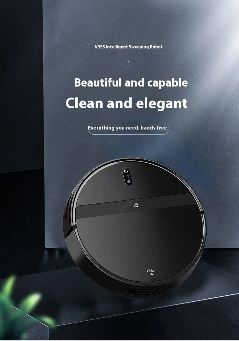 Automatic intelligent sweeping robot in black and white, with brushless motor, 600ml capacity, 320x320x78mm size