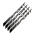 Car rim stickers in black, red and white colours with sports design for wheel decoration