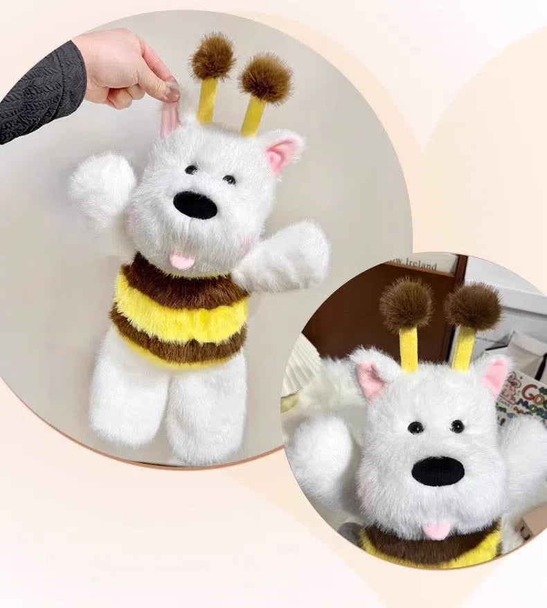 Running Bee West Highland running puppy plush doll, 45cm tall, dog soft toy with PP cotton filling