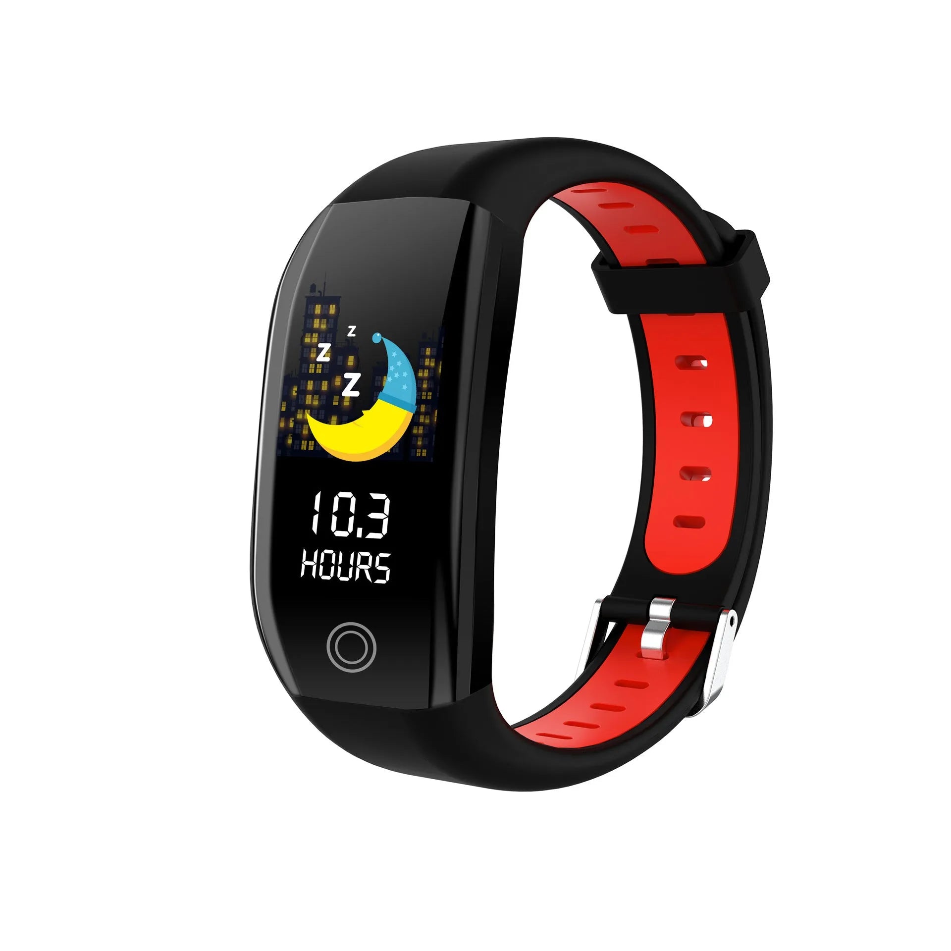 Color screen F21 smart bracelet with heart rate and sleep monitoring, black and gray colour