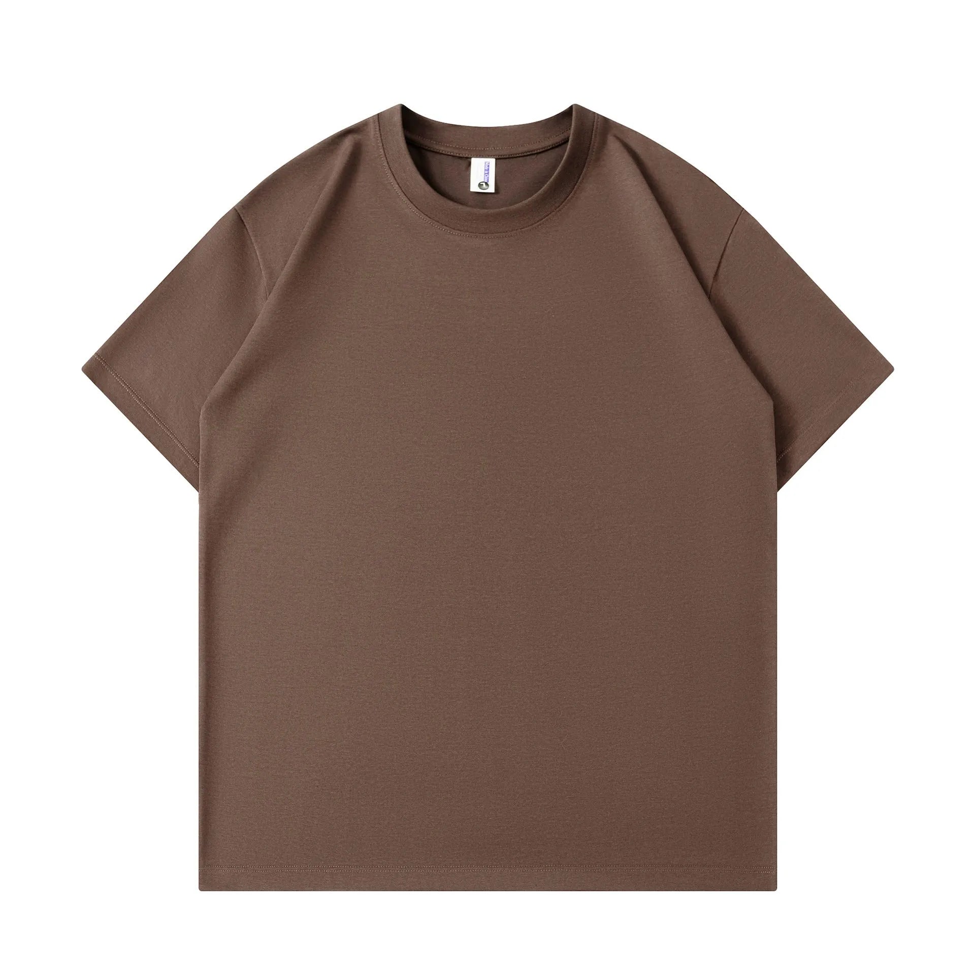 Cotton solid colour loose fit short sleeve T-shirt for men and women
