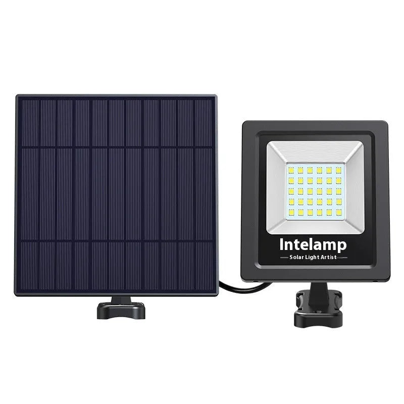 Solar powered LED outdoor light with waterproof IP65 rating for courtyard installation