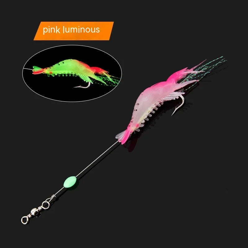 Pack of six assorted soft plastic fishing lures with pre-attached metal hooks.