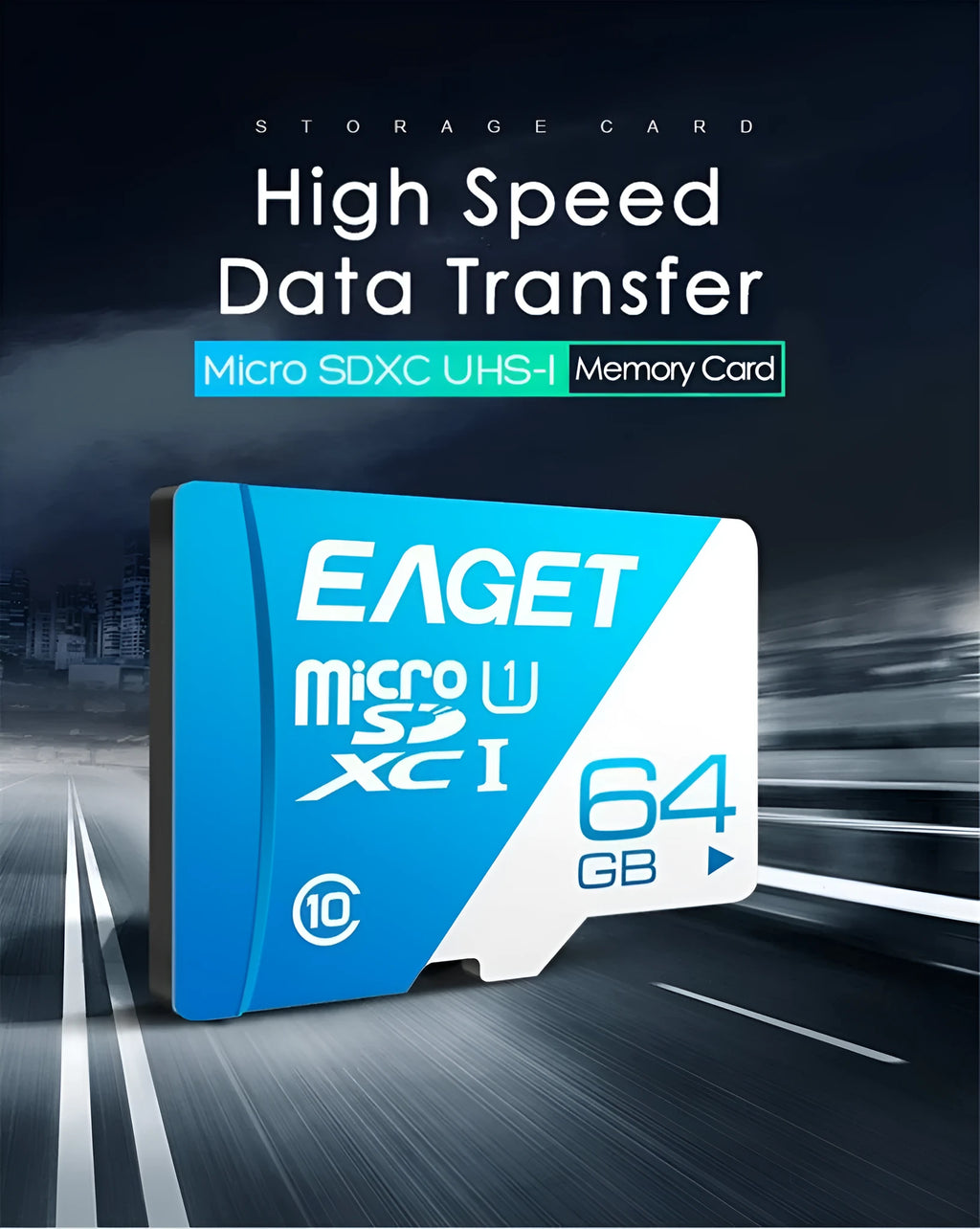 EAGET T1 Micro SD Card 16GB 32GB 64GB 128GB Class 10 UHS-I TF memory card for smartphone camera