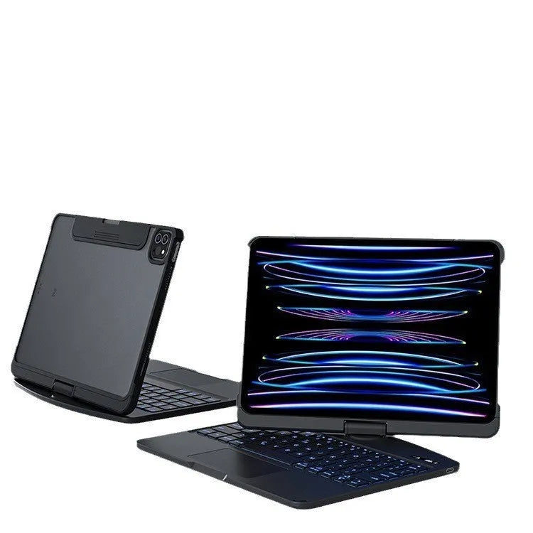 Transparent protective case wireless keyboard for iPad Pro and iPad Air in white with Bluetooth connectivity