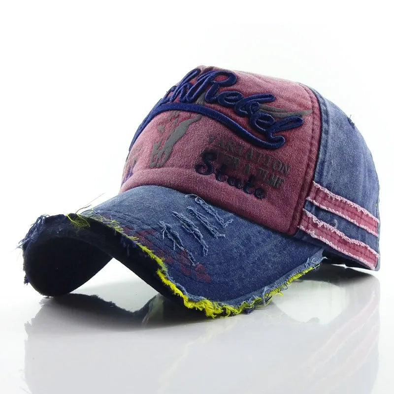 Denim Baseball Cap for Men and Women Retro Wide Brim Dome Hat Adjustable Size Four Seasons Travel Street Style Black Army Green Red Khaki Blue Champagne