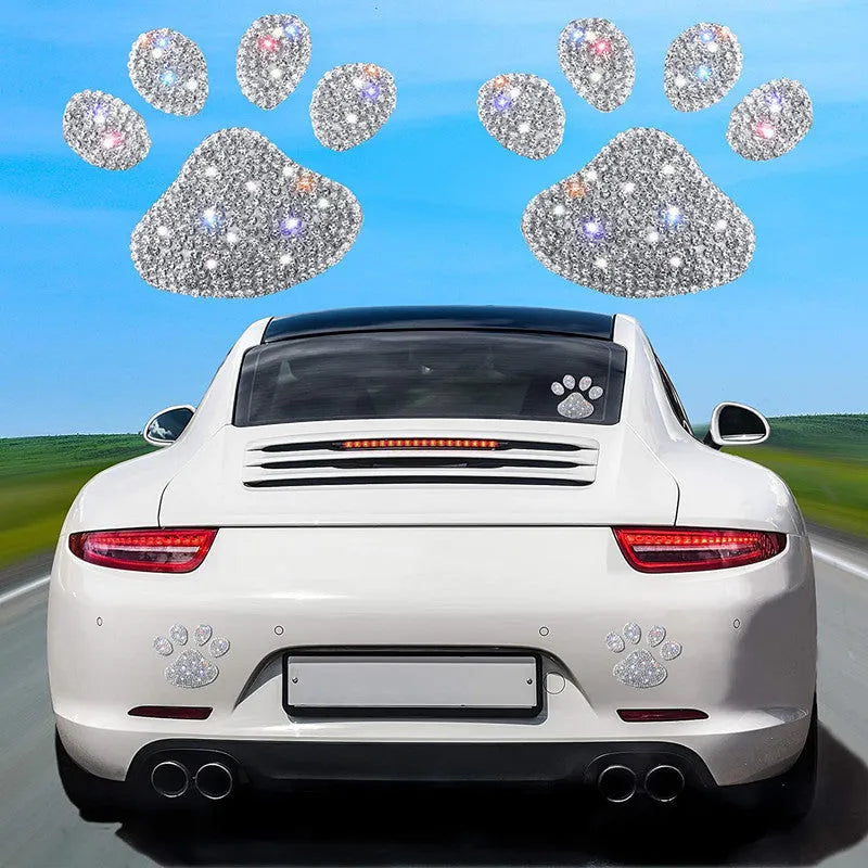 White diamond-encrusted butterfly car sticker measuring 7*6cm for vehicle decoration