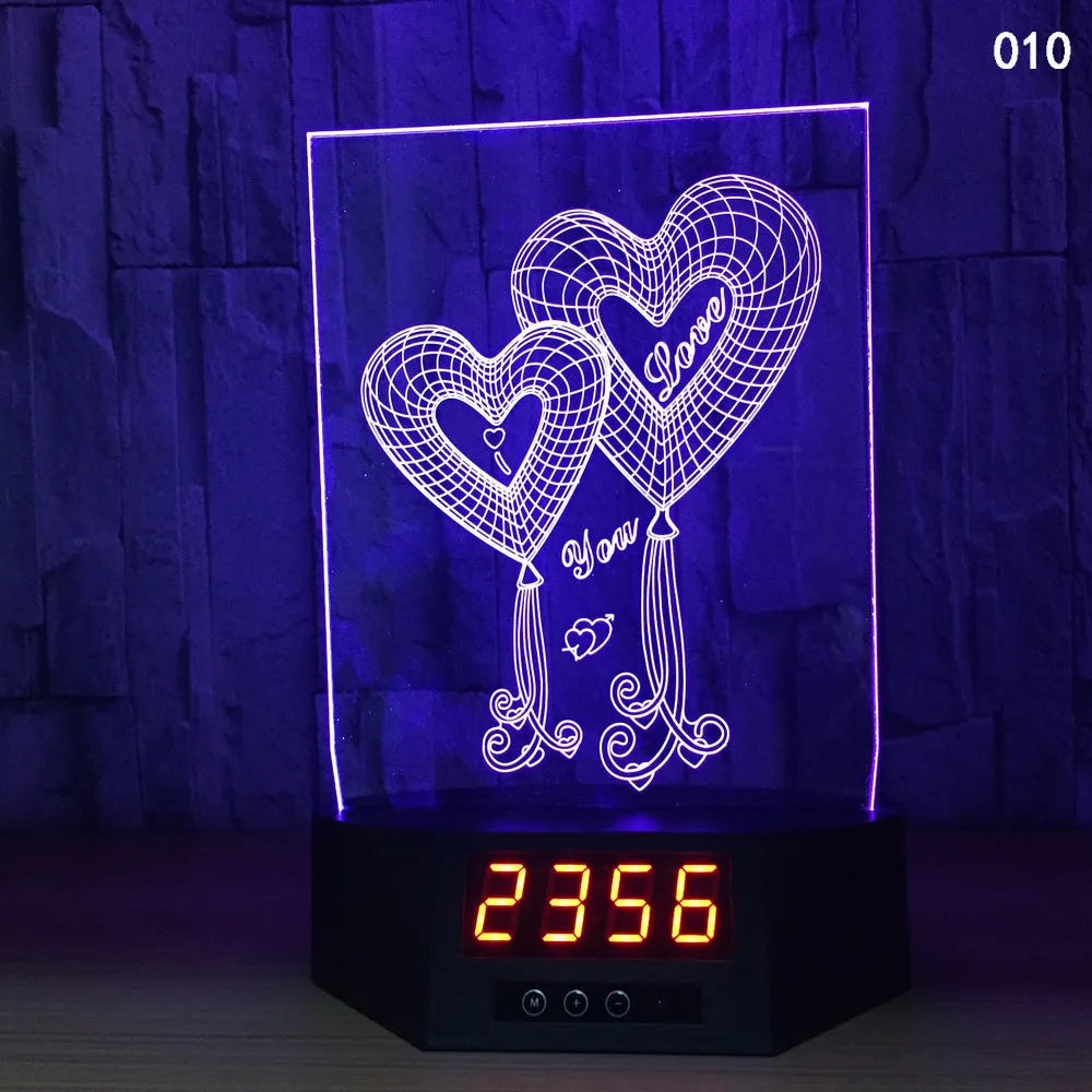 Blue dolphin 3D night light with LED glow on wireless charging base