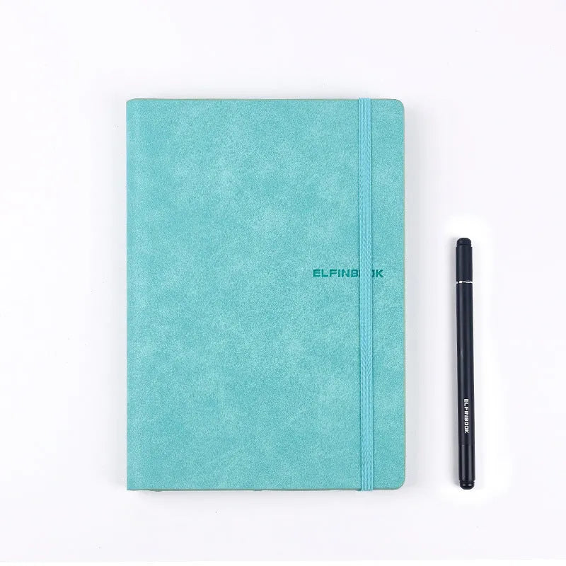 Elfinbook TS A5 loose leaf notebook with imitation leather cover and pen, available in four colours