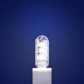 Small white USB baby night light with eye protection feature showing warm and white light options