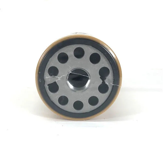 Yellow Caterpillar engine fuel water separator filter element, 262mm tall.