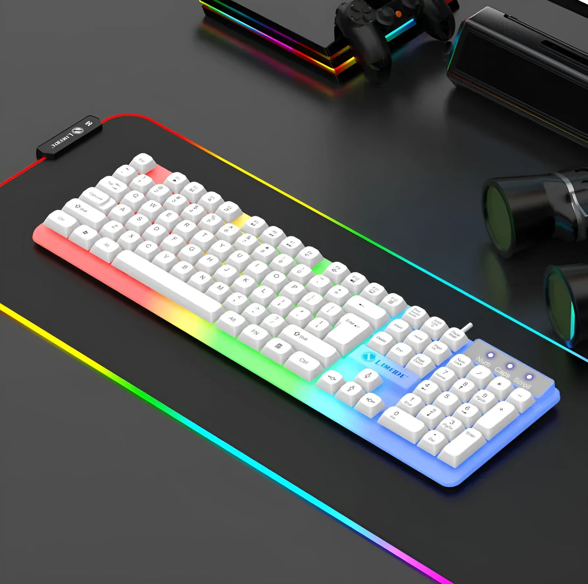 TX35 mechanical feeling keyboard in white plastic with 1.5m cable for laptop and desktop use