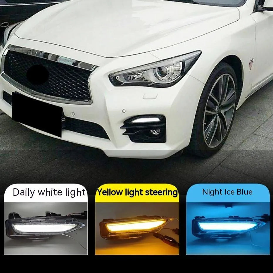 Infiniti Q50 Q70 front bumper LED turn signal and daytime running lamp unit with ABS housing